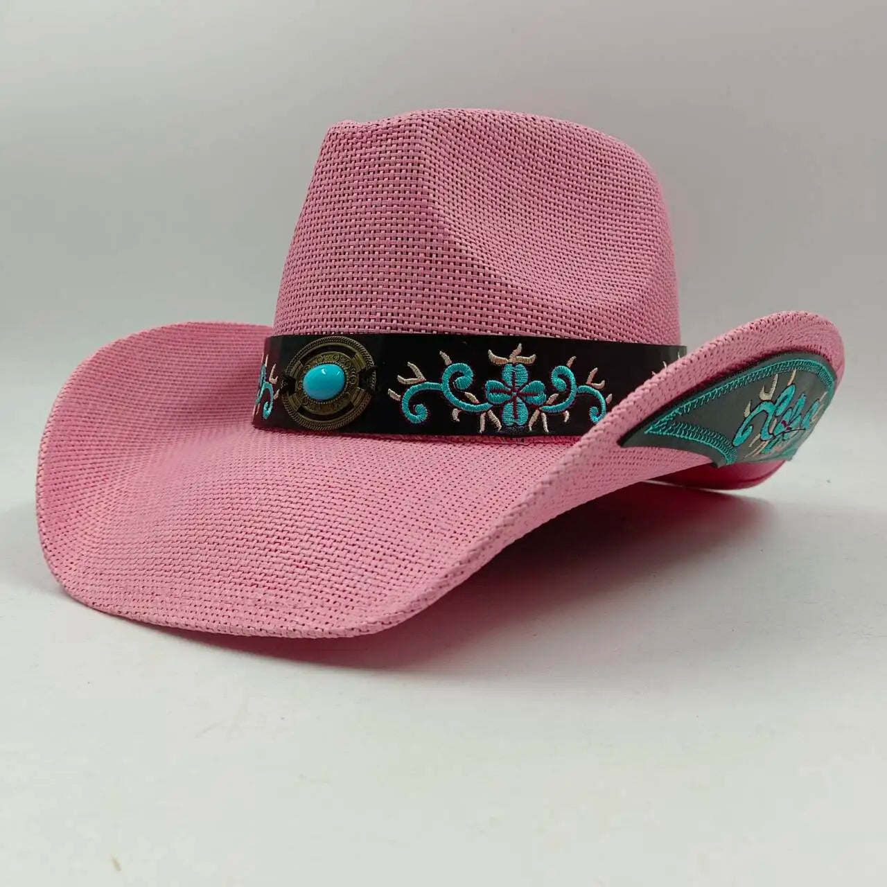 hats straw cowgirl western hat  mexican hat  retro curling hat western cowboy hat outdoor riding hat travel sports hat