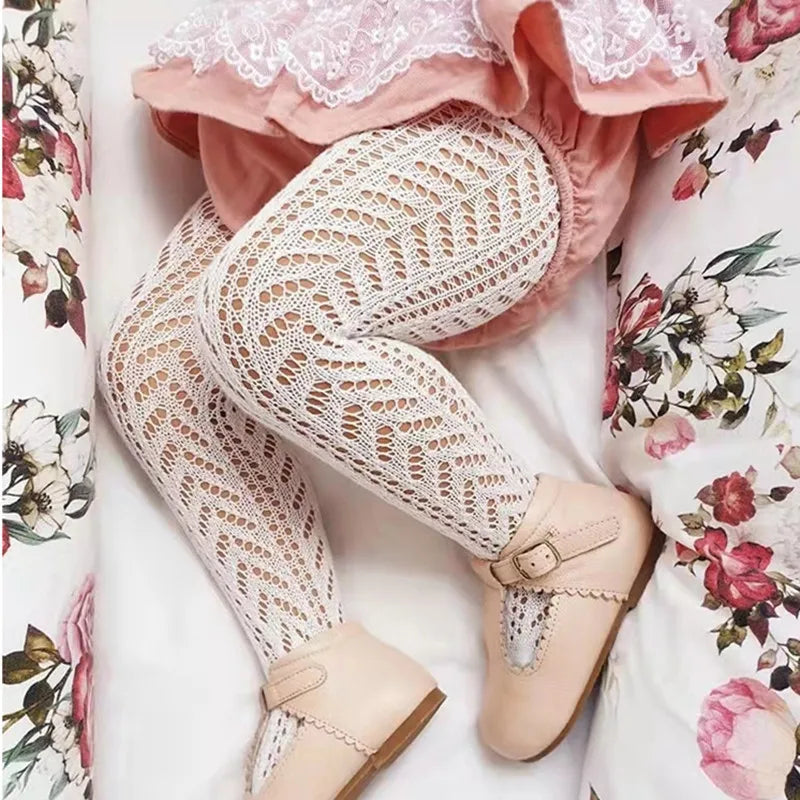 Girls Tights Princess Fishnet Cotton Baby Girl's One-Piece Pantyhose Baby Spring Summer New Style Trousers Lace Stocking