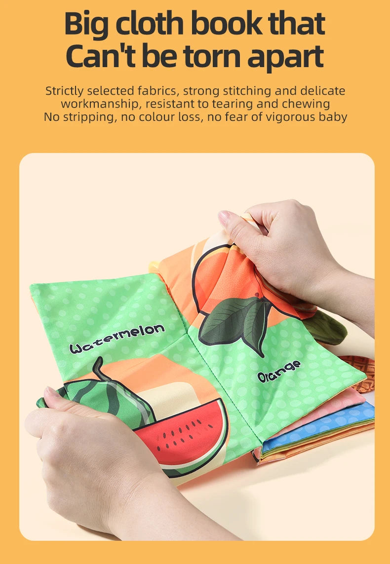 Baby Cloth Book 6 Pages 0-3 Year Old Early Education Parent-child Interaction Baby Toys For 0-3 Year Old Newborn Gifts