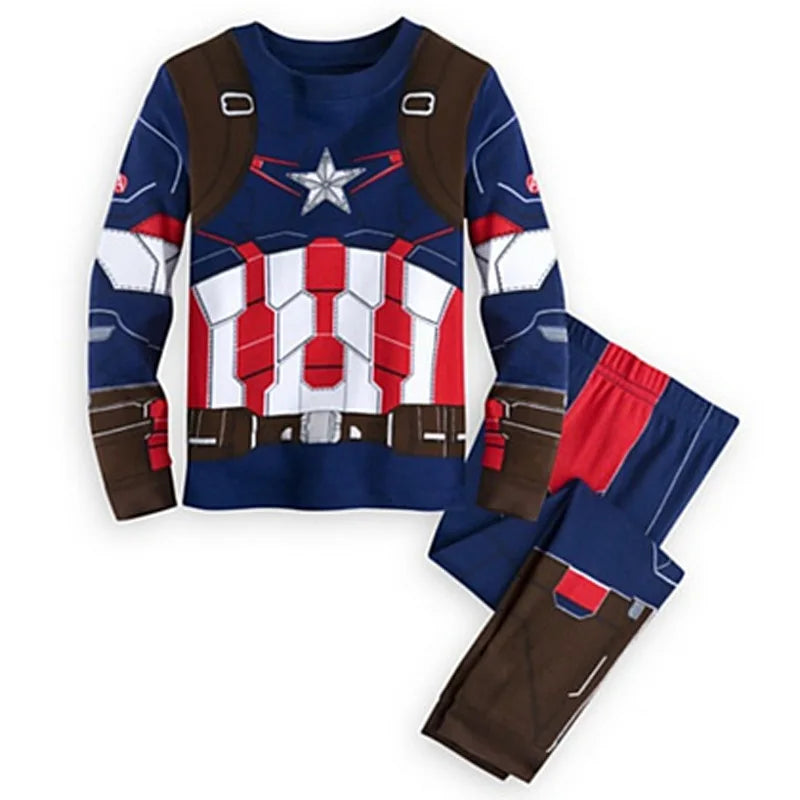 Iron Man Spiderman Avengers Pajama Set Superhero Cosplay Costume Pyjama Long Sleeve Home Sleepwear Nightwear Christmas Suit