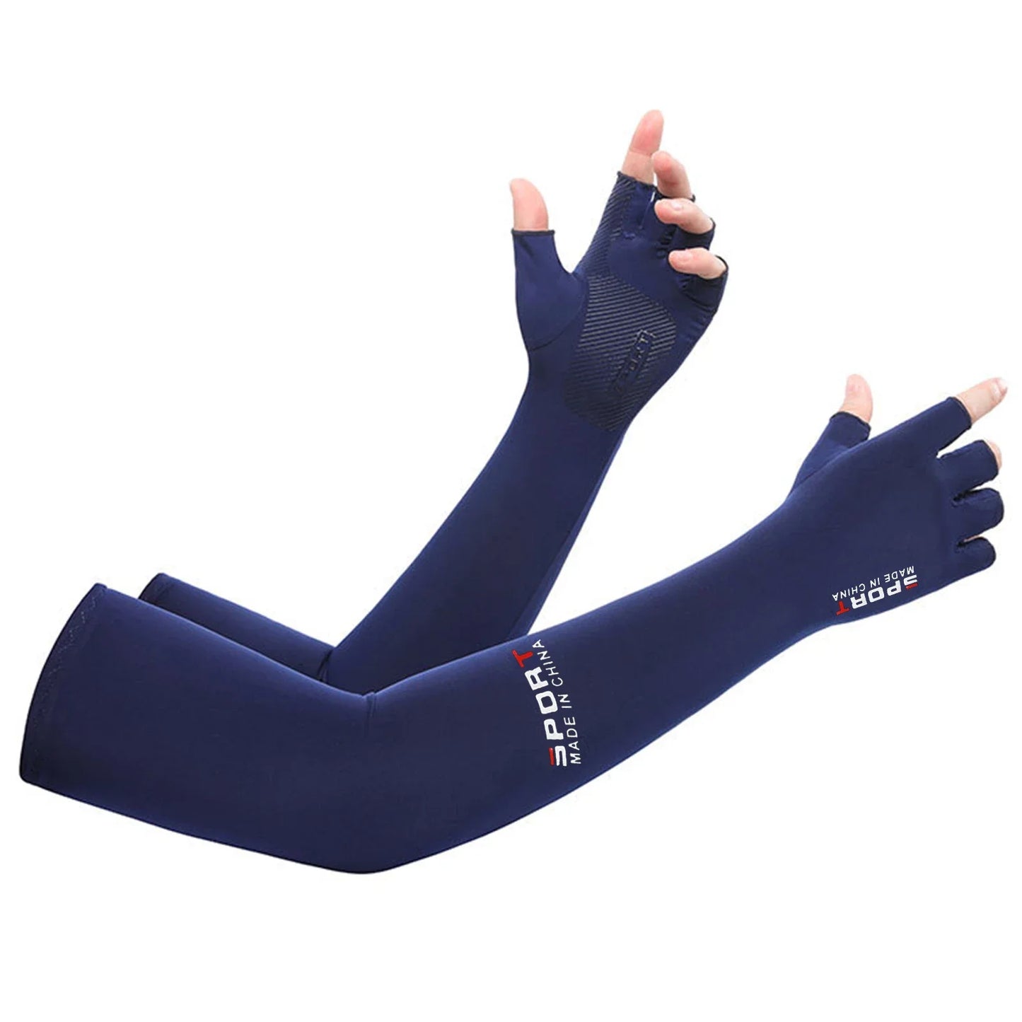 Summer Anti-UV Cooling ‌Ice Silk Arm Sleeves Breathable Stretchy Cover UV Protection Sun Sleeves for Cycling Running Sports