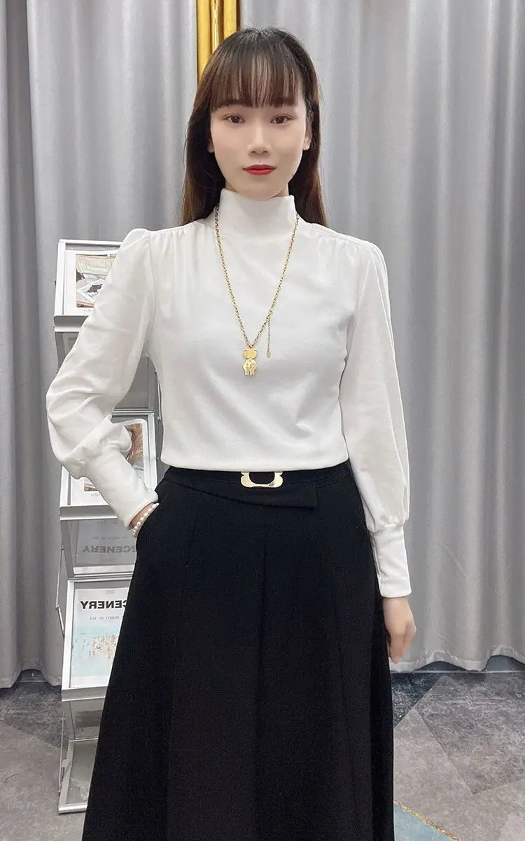 Women Clothing Simplicity All-match Casual Bottoming Shirt Spring Autumn New Long Sleeve Loose Fashion T Shirts Office Harajuku