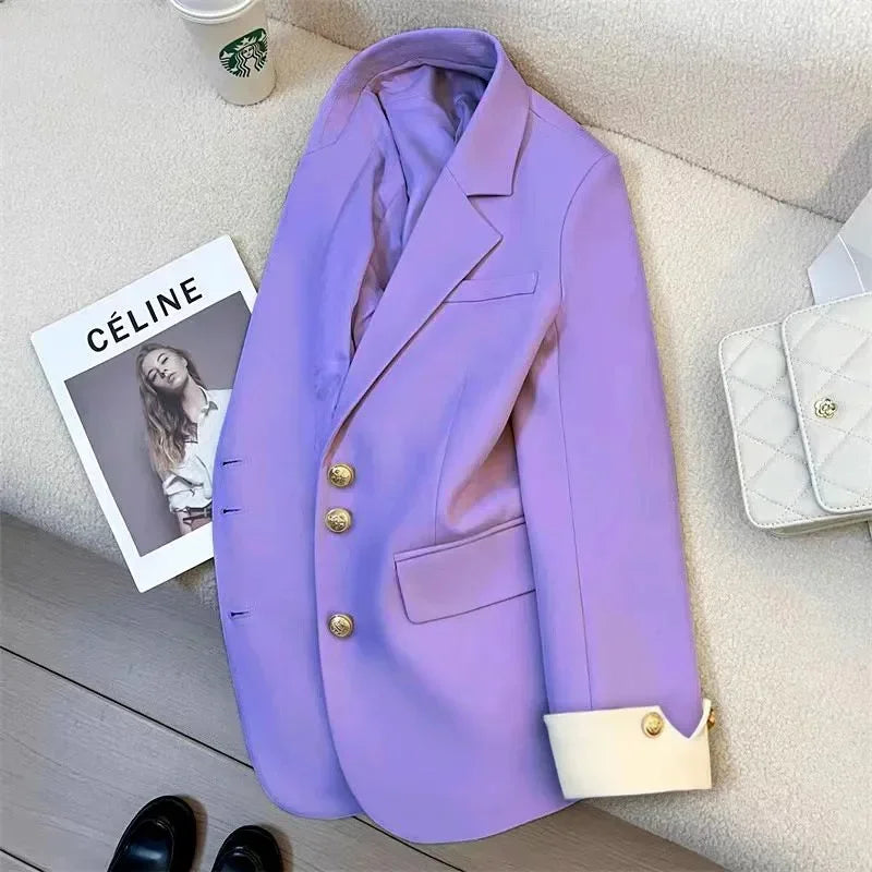 New Women Suit Coat Elegant Sports Casual Blazer Korean Fashion Jacket Spring Autumn 12 Color Office Ladies Clothing Basic Coat