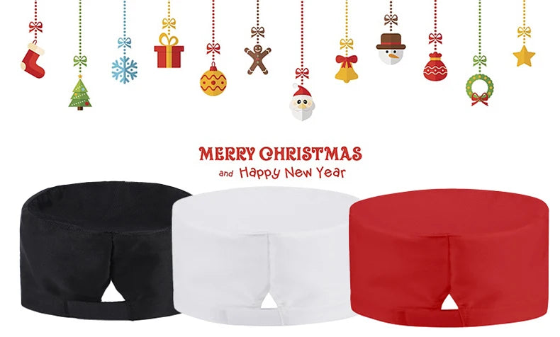 Chef Hats for Men Women Chef Beanie Cook Caps for Japanese Korean Style Cuisine Hats Thick Thin Net Flat Cap for Sushi Waiter