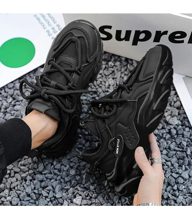 Men's Thick Sole Sport Shoes Simple Fashionable Casual Sneaker High Quality Rubber Plastic Male Athletic Shoes Chunky Sneakers