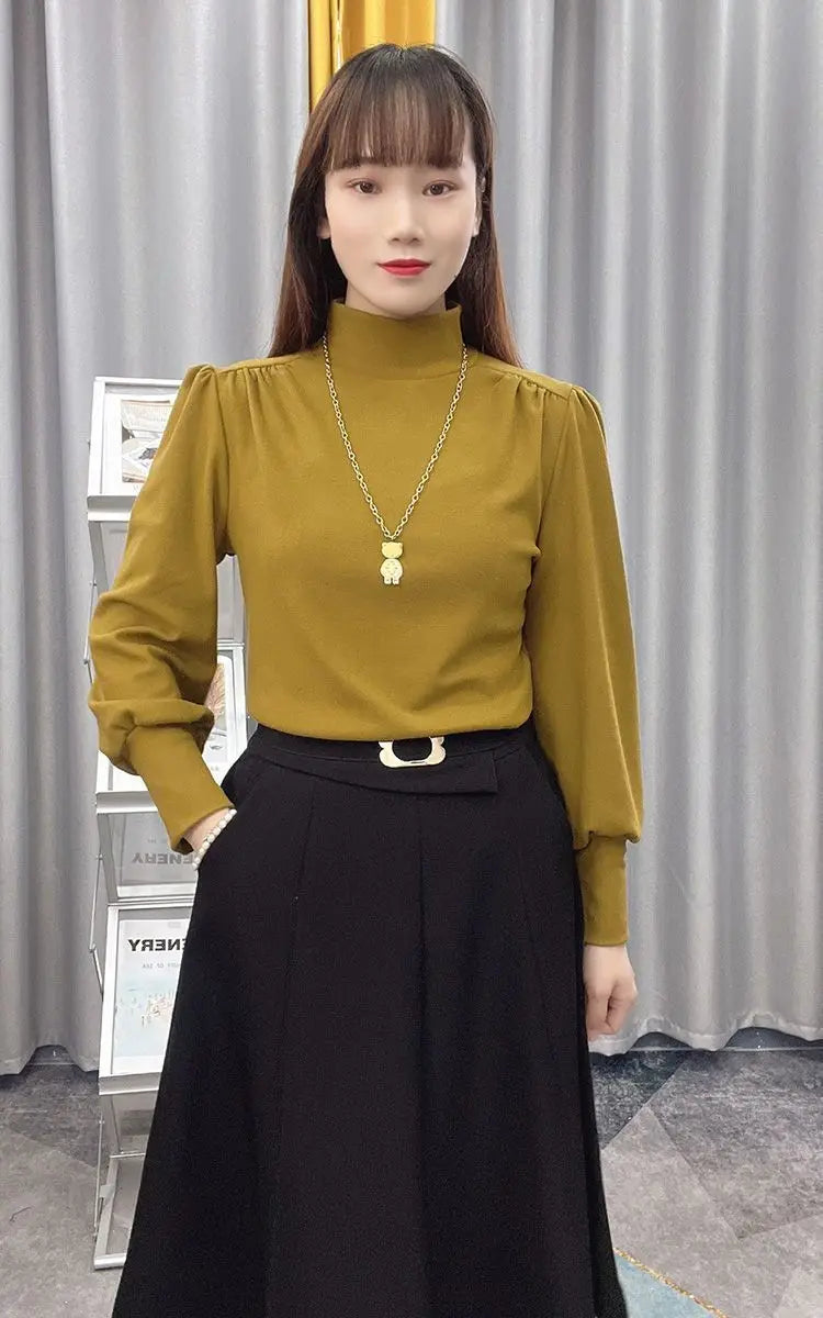 Women Clothing Simplicity All-match Casual Bottoming Shirt Spring Autumn New Long Sleeve Loose Fashion T Shirts Office Harajuku