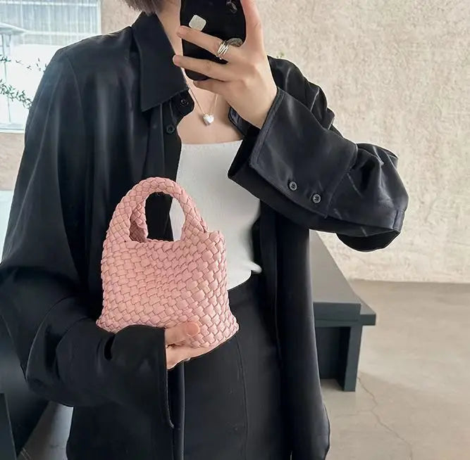 Hanrted Woven  Buet Bag Women's Crossbody Handbag Handheld Basket Bag Sli American Retro Sle Daily Use
