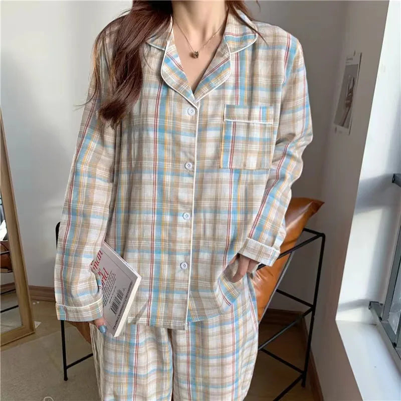 Spring And Autumn 2 Piece Women's Pajamas Homewear Female Students Homewear Pajama Sets Girls Pajamas Underwear Sets