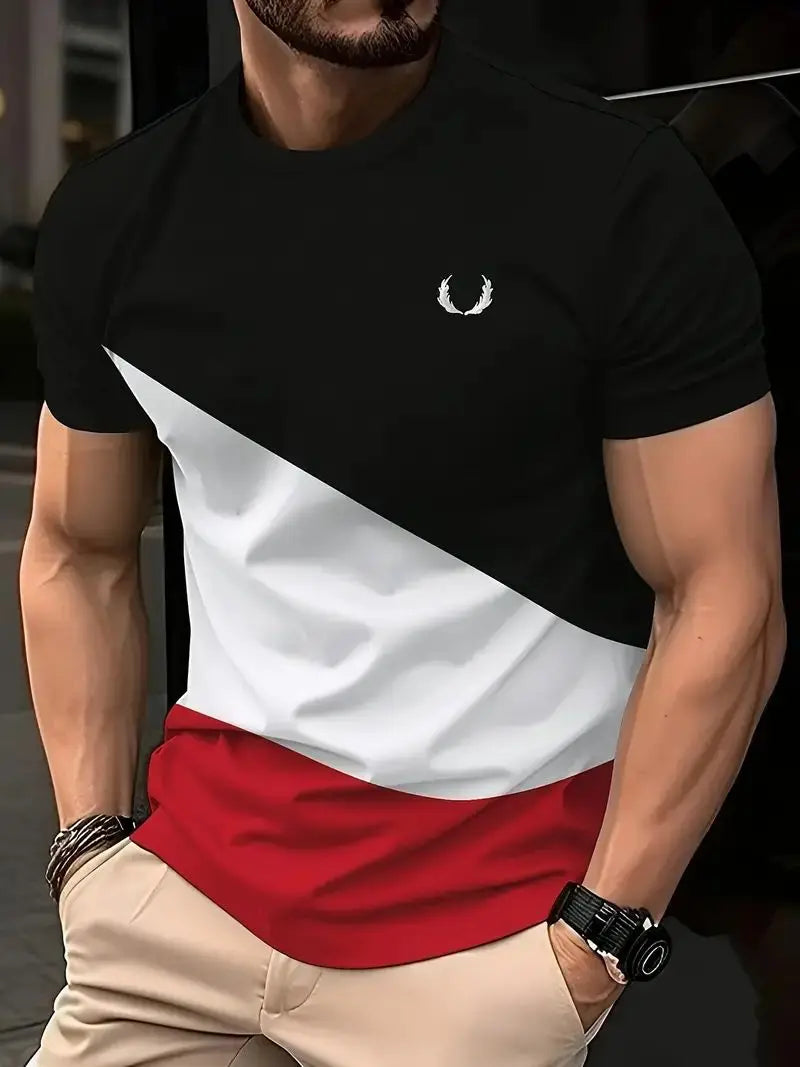 Striped Men's T-Shirt Fashion Summer 3d Print Short Sleeves Casual Retro T Shirt For Men Clothing Top Tee