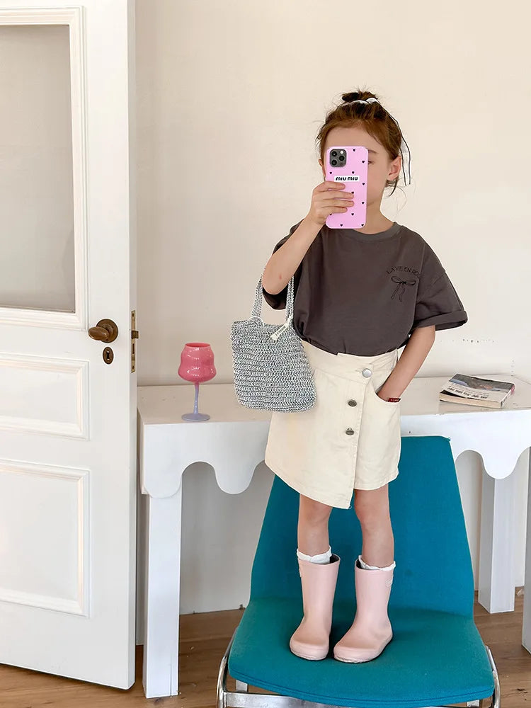 Kids Clothes Girl Children Short Sleeved Girl Clothes Summer T Shirt Tops Children Clothing  Boy Cloth Ropa De Niña Ropa De Niño