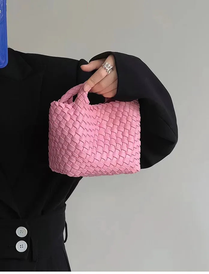 Hanrted Woven  Buet Bag Women's Crossbody Handbag Handheld Basket Bag Sli American Retro Sle Daily Use