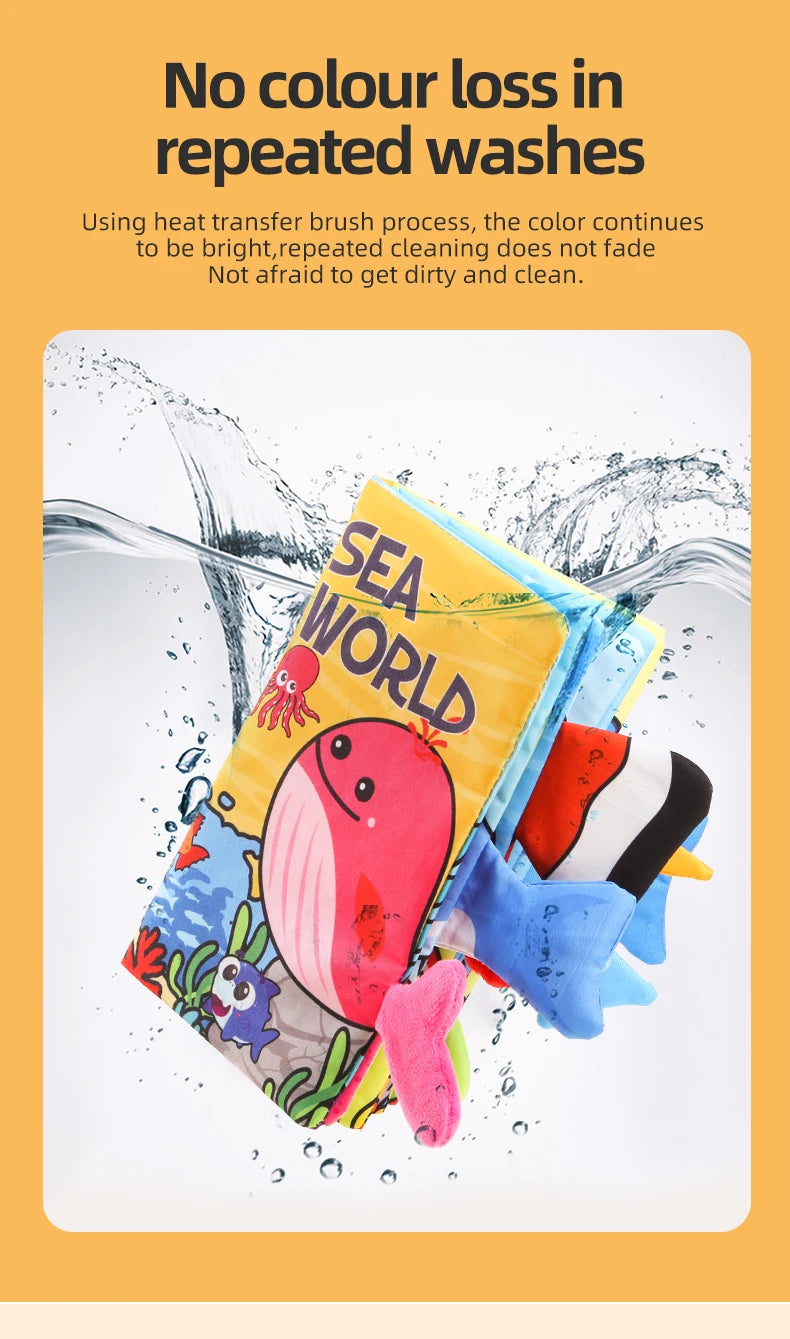 Baby Cloth Book 6 Pages 0-3 Year Old Early Education Parent-child Interaction Baby Toys For 0-3 Year Old Newborn Gifts