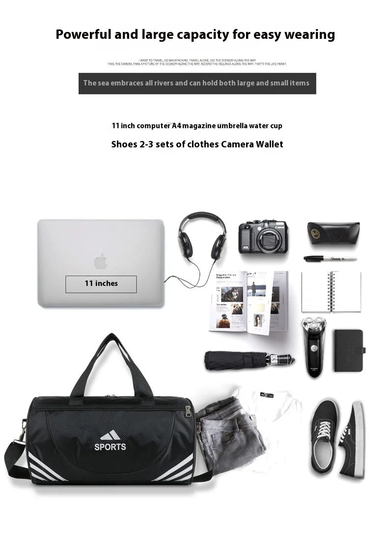 Handbag for Men and Women, Sports Yoga Swimming Fitness Bag, Handheld Cylinder Large Capacity Lightweight Business Travel Bag