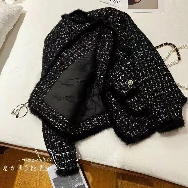 Women Coats Round Neck Full Sleeve Lamb Wool Jackets Single Breasted Slim Fit Thick Coat Open Stitch Elegant Outerwear 2024