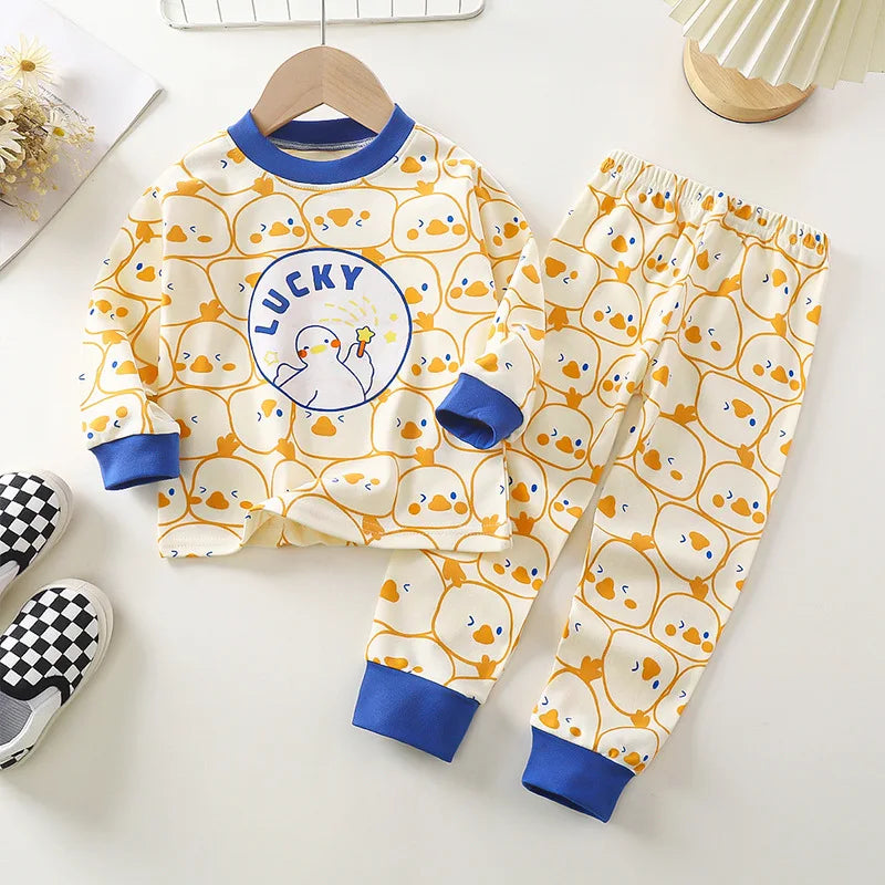 Pajama Sets for Children Loungewear Long Sleeve Kid Boy Girl Clothes Cute Deisgn Lightweight Comfortable Fabric Sleepwear Outfit