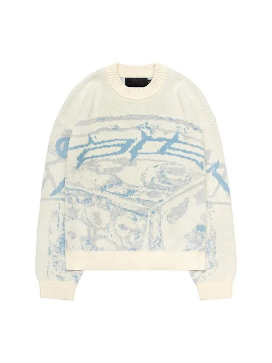 Gothic Mens Women's Hollow Out Knitted Double Knit Pullovers Vintage Harajuku Academia Cotton Oversized Sweater Tops Y2K Sweater