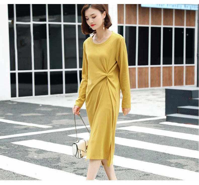Summer Dress Casual 2024 Black Shirt Dress Midi Women Korean Style Clothes Side Split Ladies 4XL Short sleeve