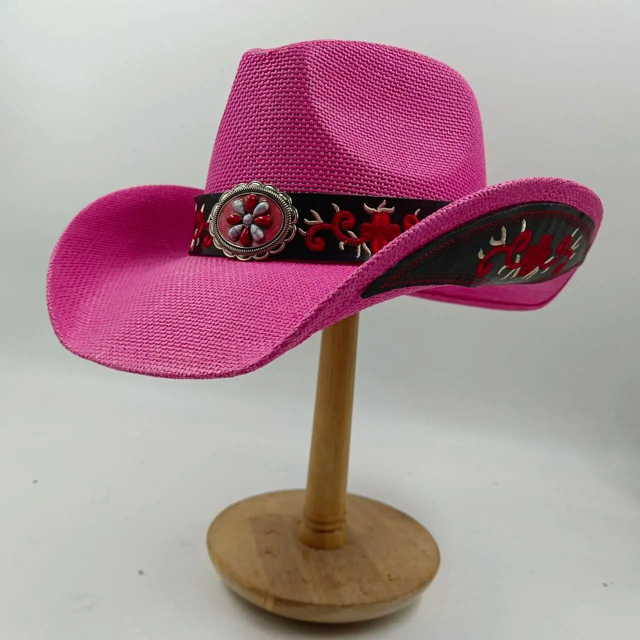 hats straw cowgirl western hat  mexican hat  retro curling hat western cowboy hat outdoor riding hat travel sports hat