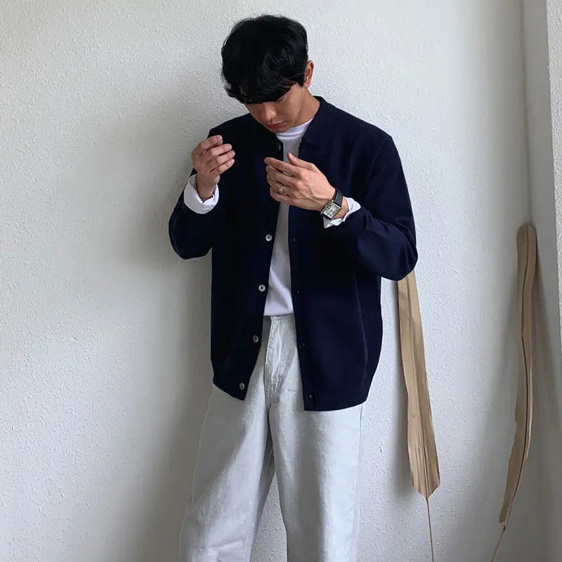 Men's Clothing Autumn Winter Long Sleeve New Tops Shirts Sweaters Turn-down Collar Simple Comfortable Versatile Selling Solid