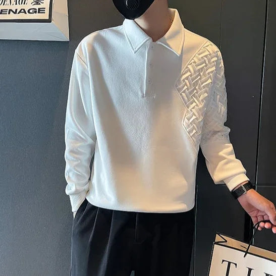 Polo T Shirt for Men 100℅ Cotton Pullovers Unicolor Man Sweatshirt Black Plain Sale Quotes Full Sleeve Designer Korean Autumn Xl