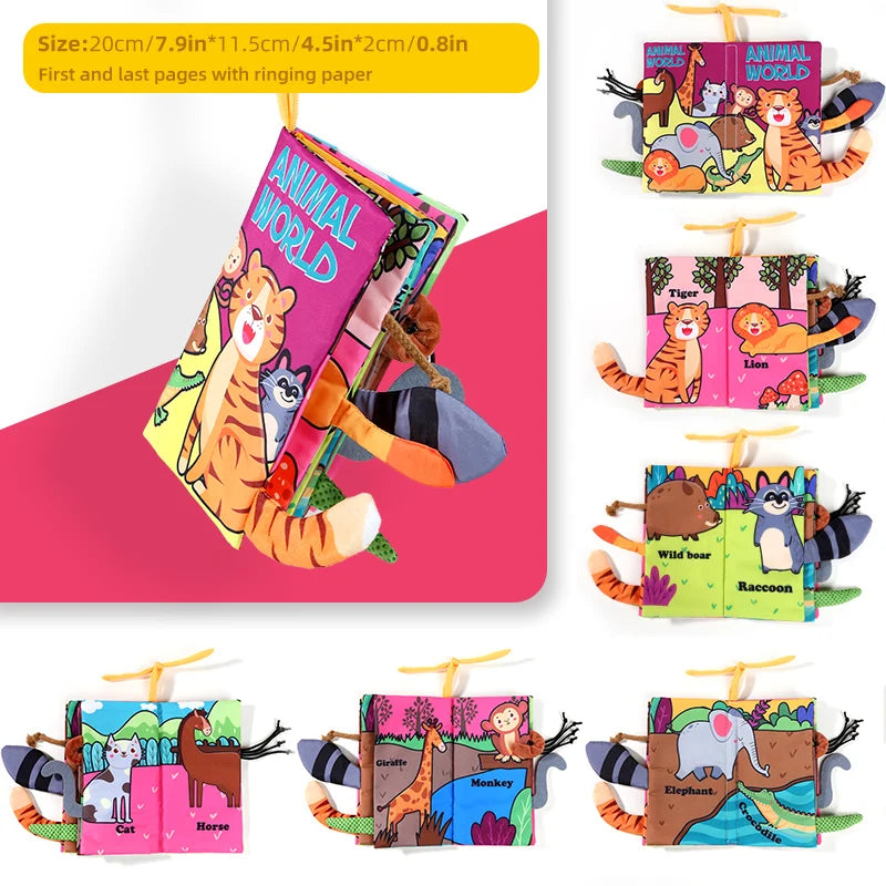 Baby Cloth Book 6 Pages 0-3 Year Old Early Education Parent-child Interaction Baby Toys For 0-3 Year Old Newborn Gifts