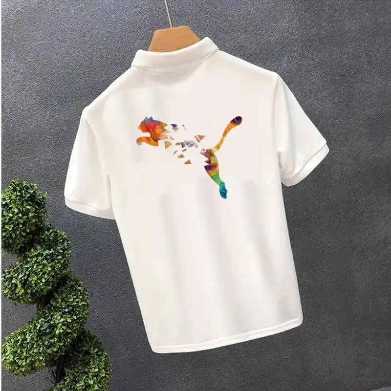 Polo Shirts Anime Male with Collar Tee Hip Hop Tops Heather Mens T-shirt Original Short Quarter Sleeve Aesthetic Casual Stylish