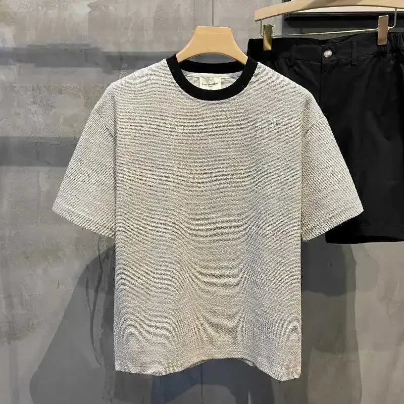 T Shirt for Men No Logo Top Plain Man Tee Shirts Korean Popular Clothes Cheap Luxury High Quality Basic Elastic Vintage Clothing
