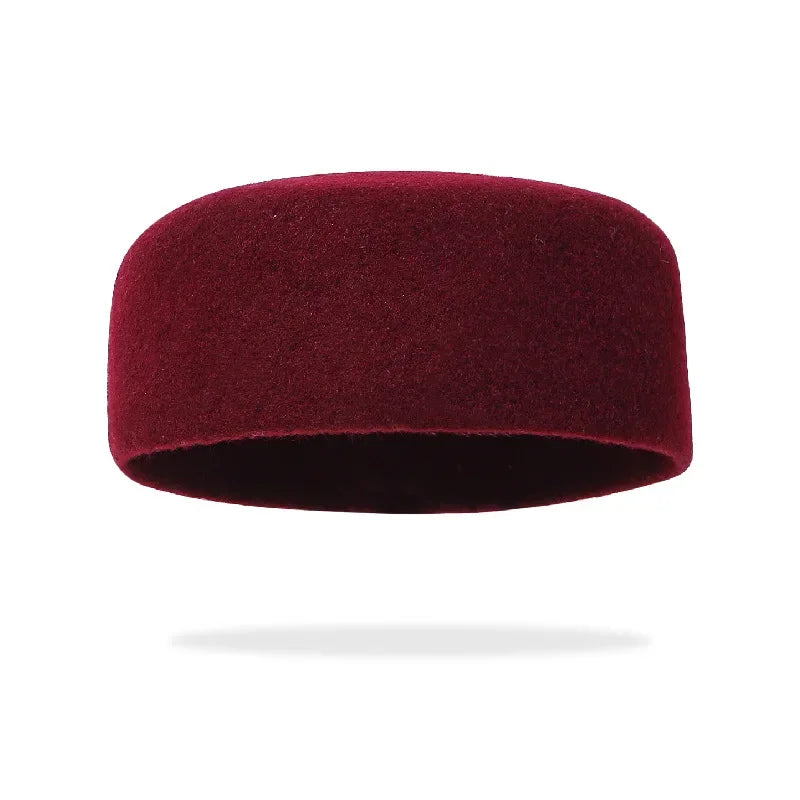 Muslim Hats for Men Red Black Berets Real Wool Elegant Headwear Islamic Hijabs Dancing Party Outdoor Prayer Caps African Hat