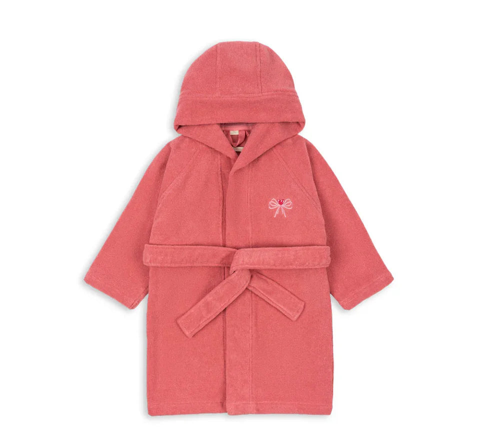 Children Cotton Bathrobe 2025 KS New Girls Embroidery Bath Towel Cloak Boys Hooded Pyjamas Baby Kids Soft Bath Robe Nightgown