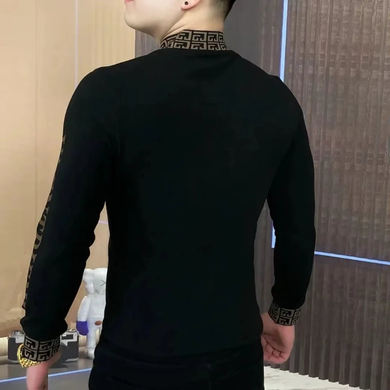 Handsome Base Shirt for Men's Turtleneck Base r Maillard Sports Warm Long-sleeved T-shirt