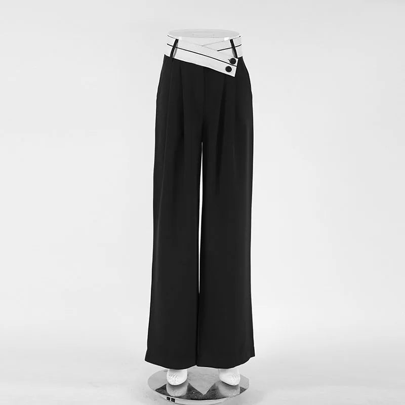 Women Pants Casual Wide Leg Pants for Women Black Suit Pants Office Lady Straight Pants High Waist Trousers Women Clothes Outfit