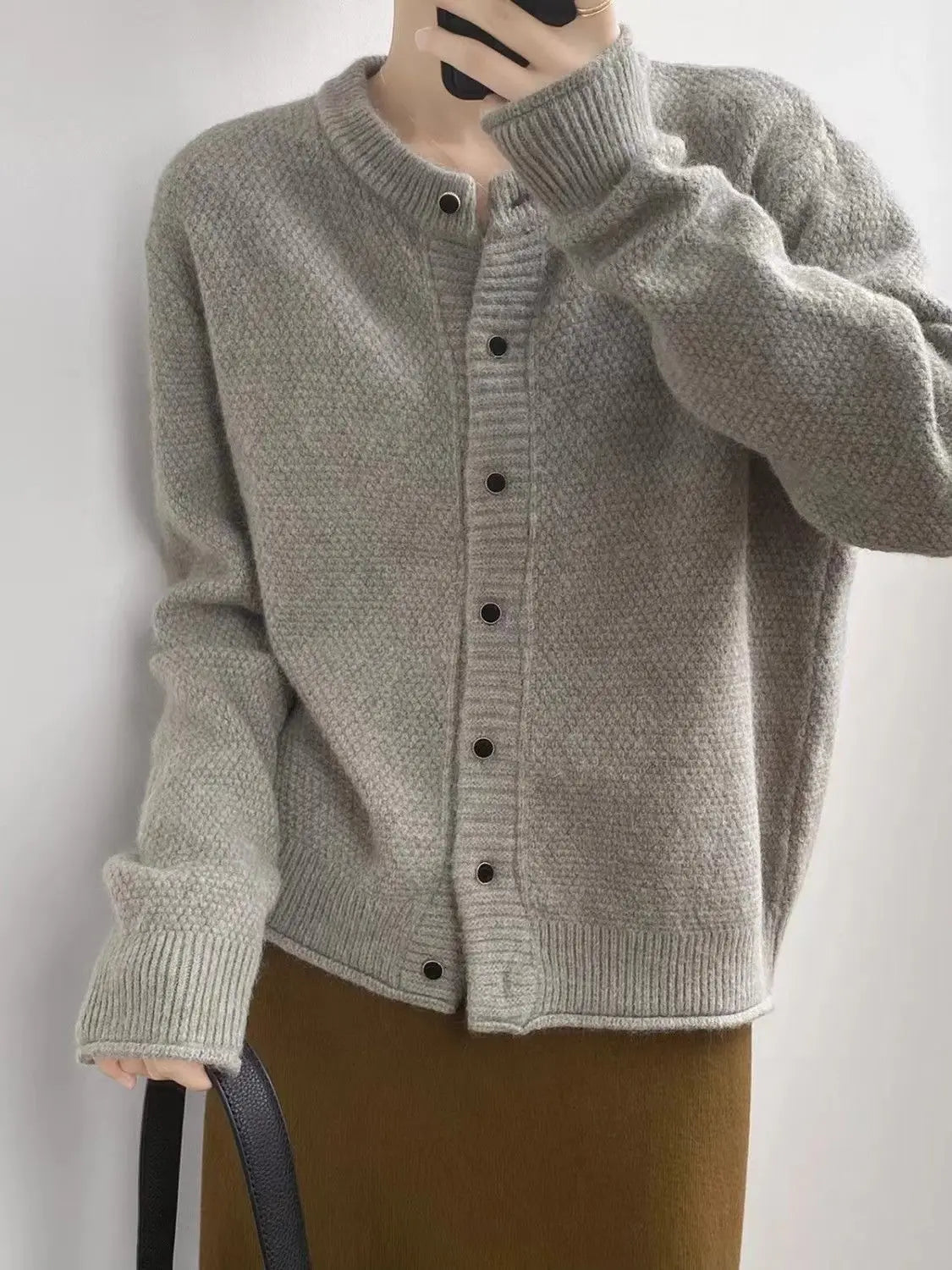 Sweater Coat for Women Autumn Winter New Collection High-End Loose Knit Cardigan