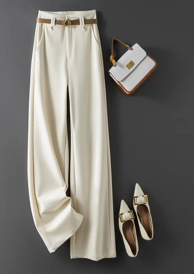 Women's Pants Work Dress Office Tailoring Fluid Female Trousers Wide Leg Straight New in Clothing G Aesthetic Trends 2024 Slacks