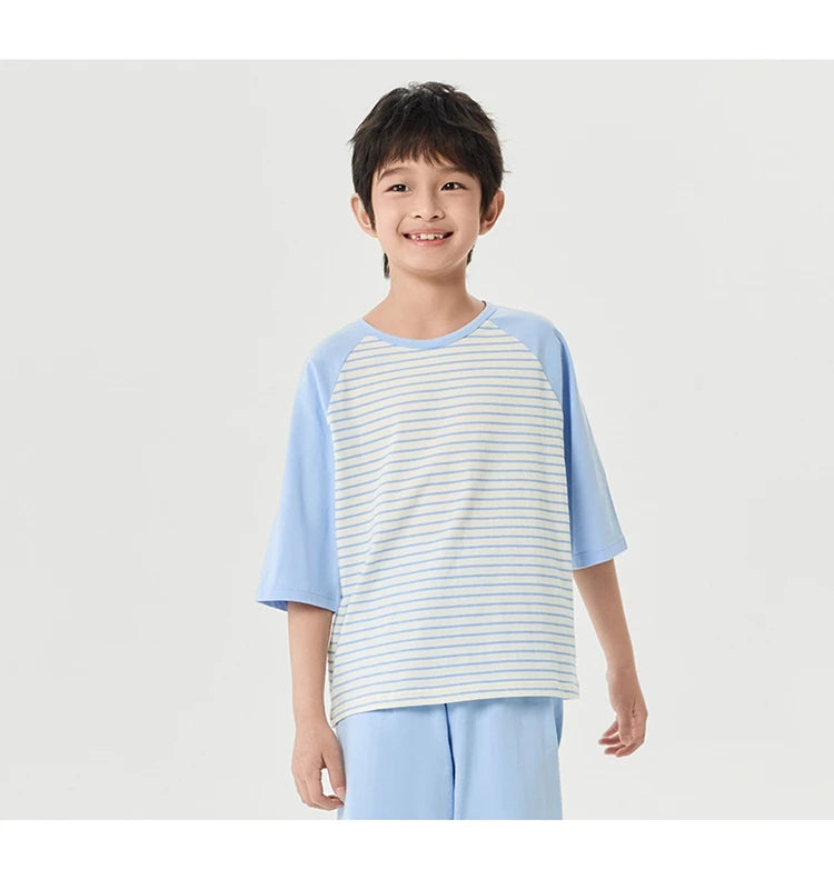 Balabala Pajama Sets Boys GirlsThin 2025 Summer New Air-conditioned Clothing Home Wear for Young and Older Children Parent-Child