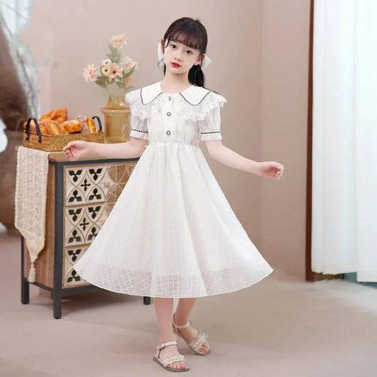 Girls' Dress 2025 Summer New Style Little Girls' Children's Princess Dress, Sweet and Elegant Summer Dress for Adults