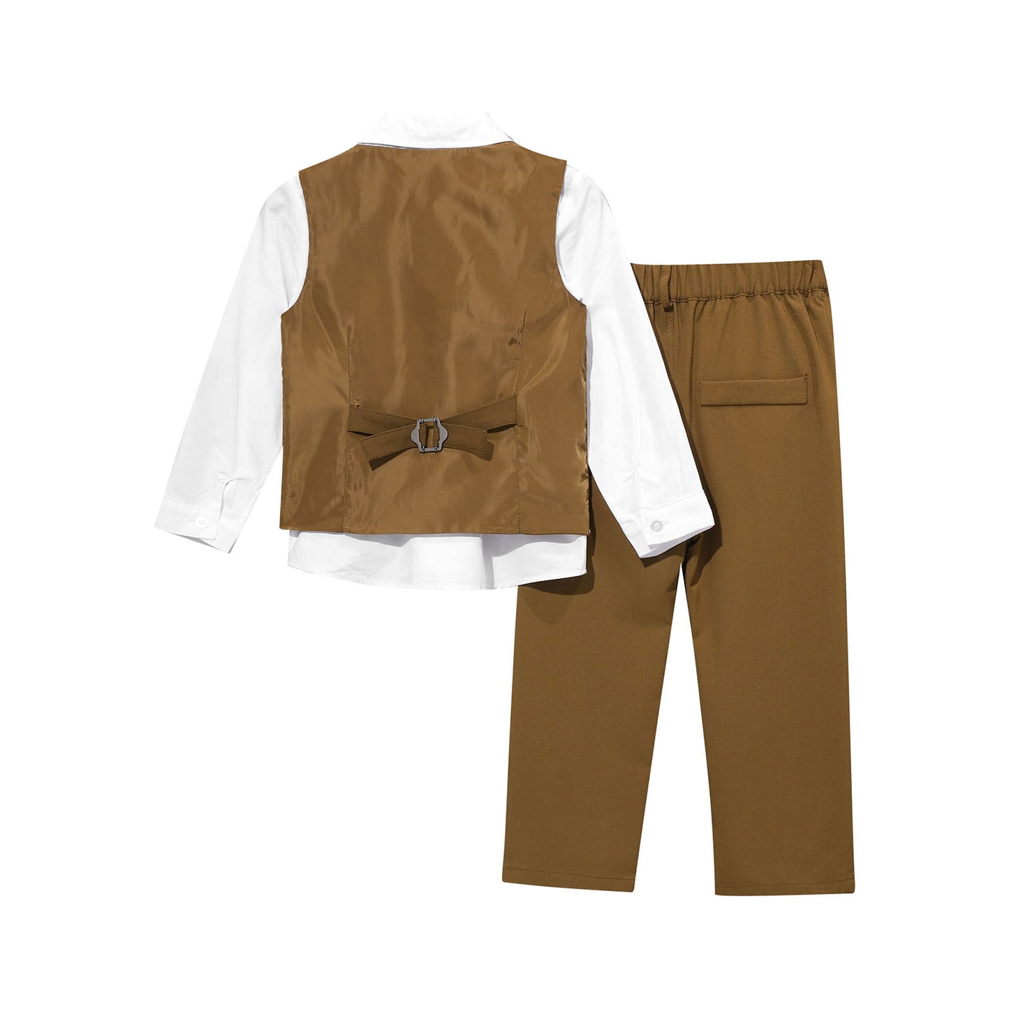 Boys Suits Gentleman Tuxedo Bow Tie Shirt Suit Vest Pants 4 Pcs Chic Toddler Baby Clothes Gentleman Outfit for Baptism Birthday