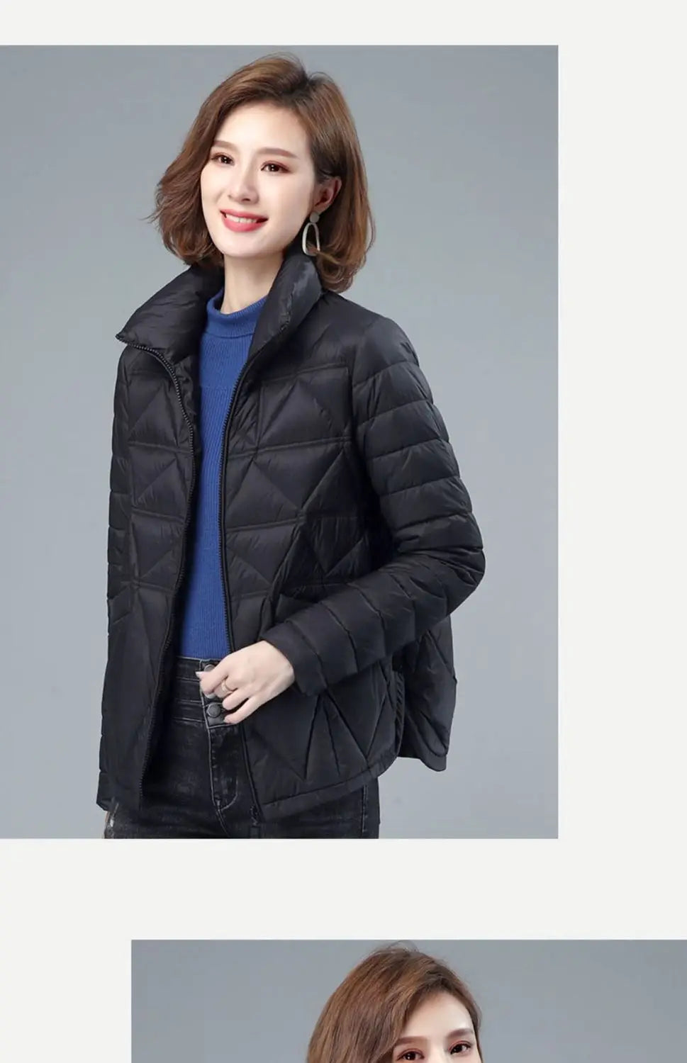 Women's Loose Casual Winter Padded Coat, Lightweight, Short Down, Cotton Jacket, Female, New Fashion, Large Size, Autumn, 2024