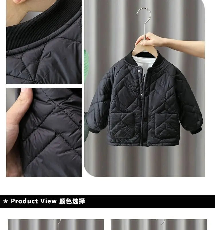 Boys Coat Cotton Jacket Windbreak Outerwear 2024 Elegant Winter Autumn Thicken Warm High Quality Christmas Gift Children's Cloth