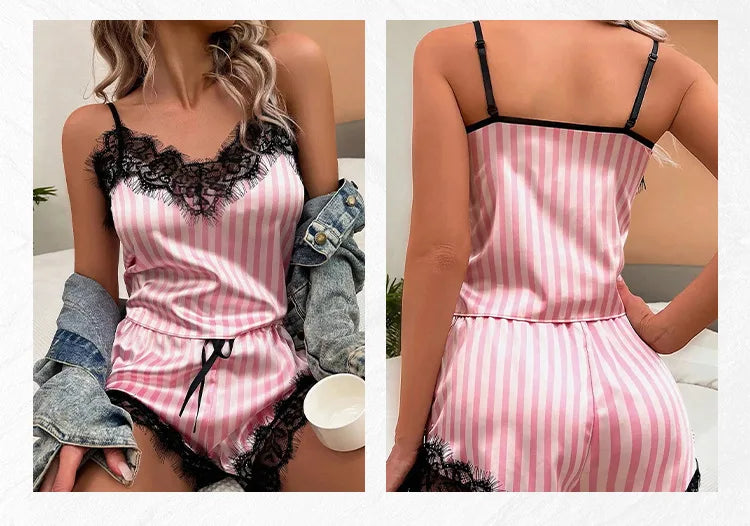 woman Women's Underwear Sleep Lounge Pajama Sets Fun lingerie European American sexy pajamas home clothes two-piece 3-point set