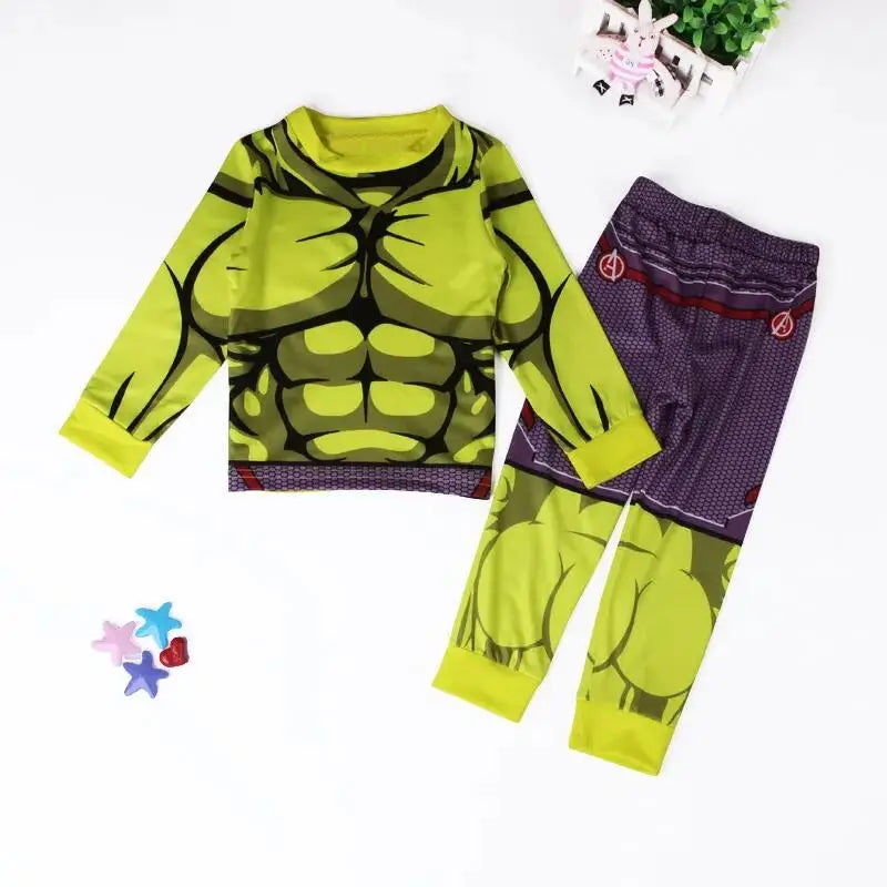 Iron Man Spiderman Avengers Pajama Set Superhero Cosplay Costume Pyjama Long Sleeve Home Sleepwear Nightwear Christmas Suit