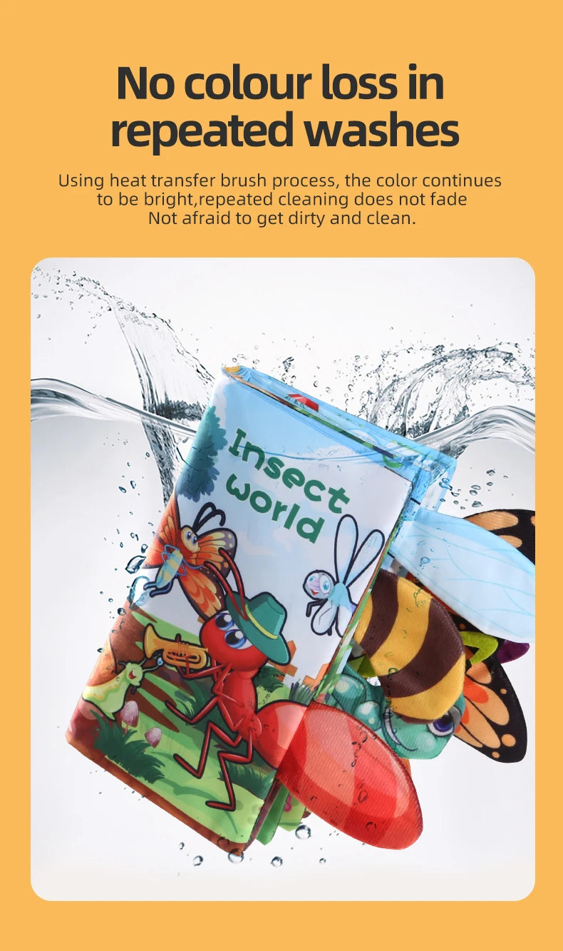 Baby Cloth Book 6 Pages 0-3 Year Old Early Education Parent-child Interaction Baby Toys For 0-3 Year Old Newborn Gifts