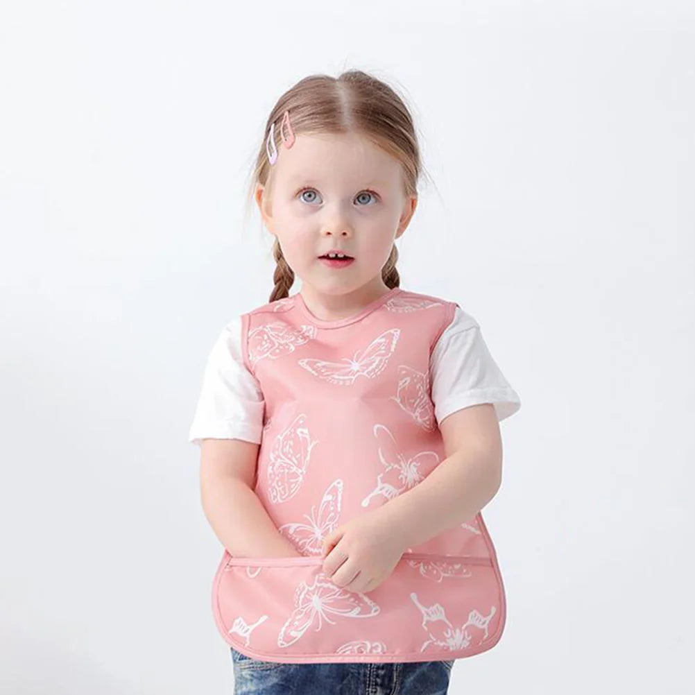 Sleeveless Waterproof Bib For Toddler Kids Meal Time Eating Apron Burp Cloth Baby Bibs Baby Apron Kids Meal Bib Toddler Eating
