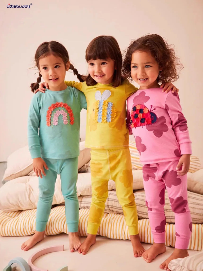 Baby Girls Pajamas Sets Kids Animal Tops+Pant Underwear Suit Sleep Wear New Pyjama 2025 Spring Autumn Children's Pjs Clothing