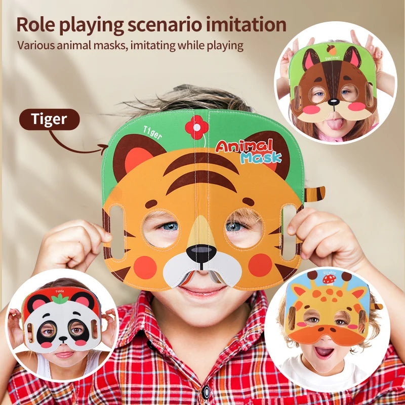 Kids Cloth Book Mask Cloth Book Animal Theme Cute Modeling Baby Toy Character Fun Party Game Birthday Festival Gift