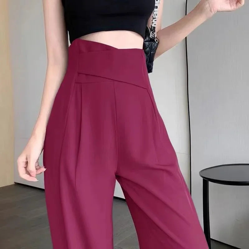 Female Pants Work Flare High Waist Clothes Tailoring Office Trousers for Women Black Aesthetic Harajuku Comfortable Stretch G