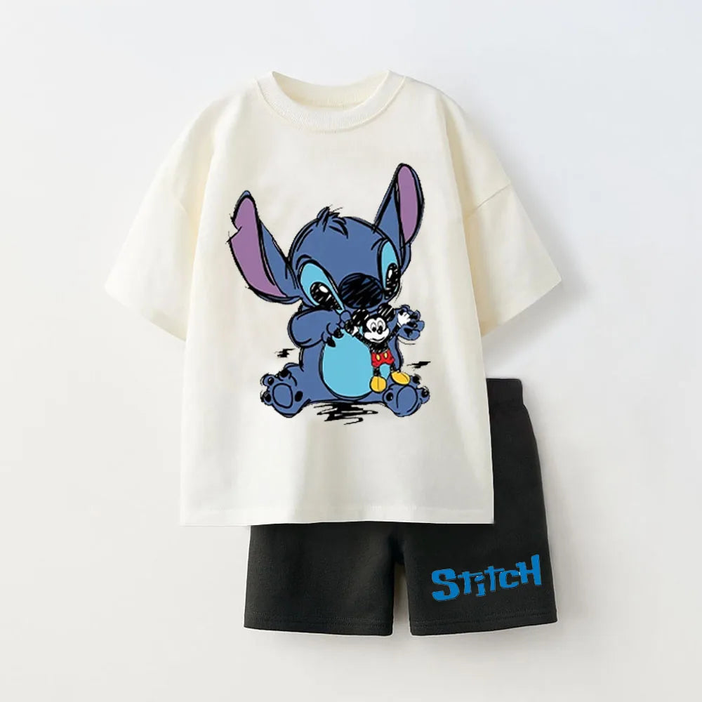 Summer Children Boy Outfits Fashion Cartoon Casual Tshirt Top + Shorts Cute Cotton Baby Clothes Suits