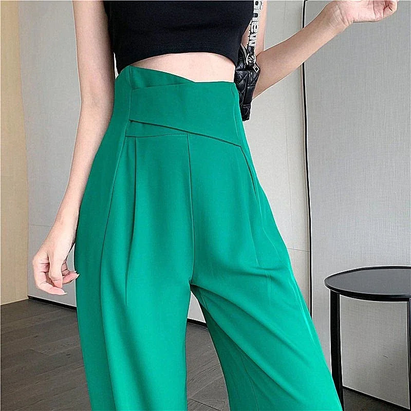 Female Pants Work Flare High Waist Clothes Tailoring Office Trousers for Women Black Aesthetic Harajuku Comfortable Stretch G