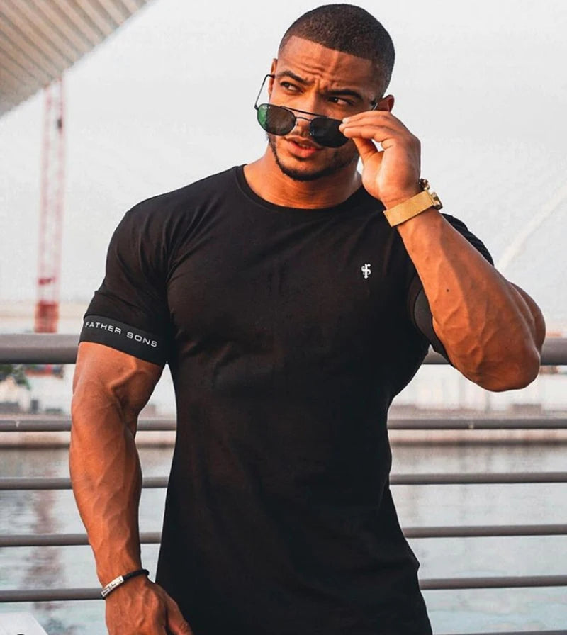 Fitness Sports Long Sleeve T Shirt Men Slim Breathable Casual Elastic Training Coat Spring And Autumn New Style