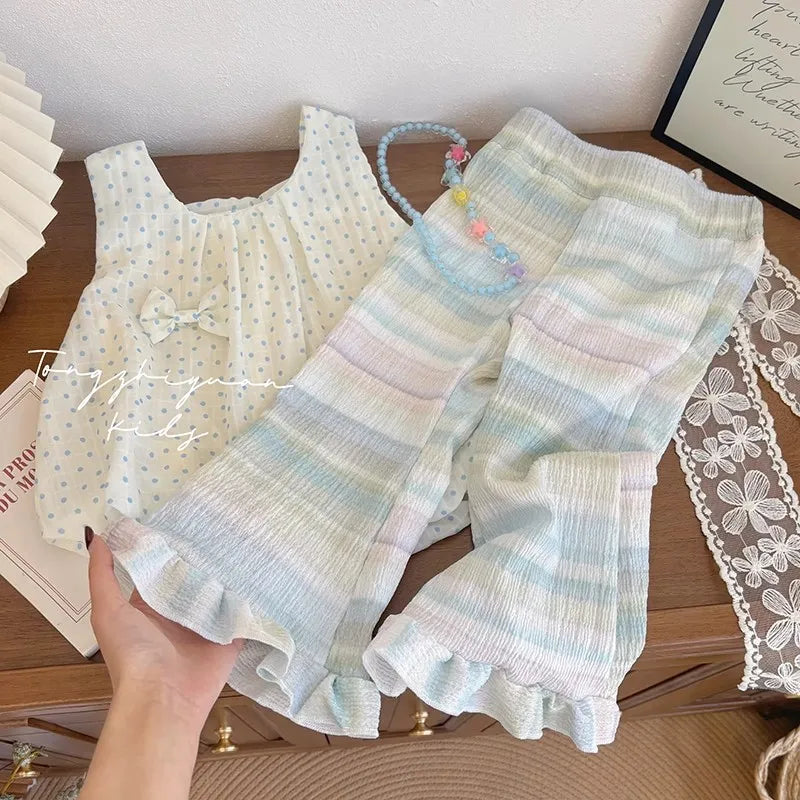 children's clothes summer clothes wide sports pants Female child clothes loungewear pants for children bottoms Rainbow trousers
