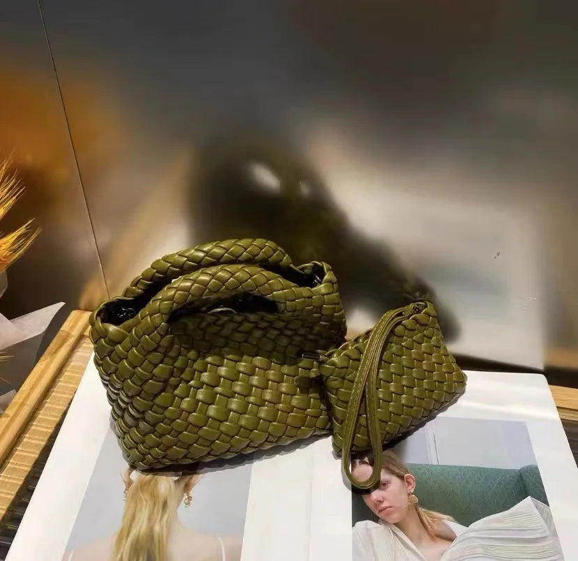 Hanrted Woven  Buet Bag Women's Crossbody Handbag Handheld Basket Bag Sli American Retro Sle Daily Use
